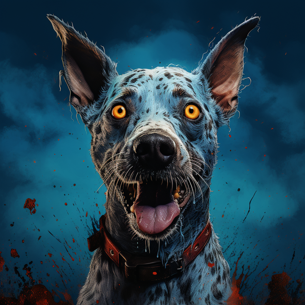 Blue Heeler in Zombiecore Style