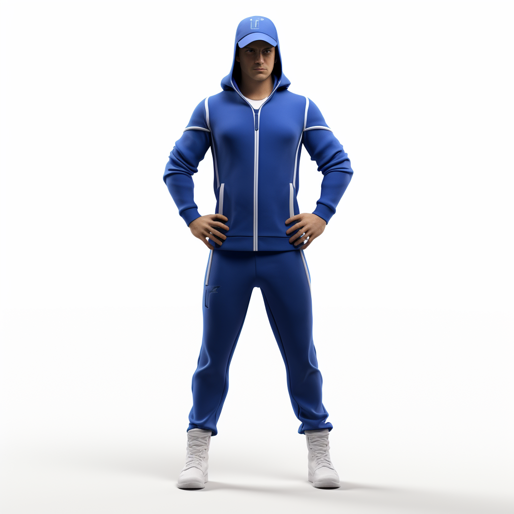 Blue Jogging Suit Manican Model