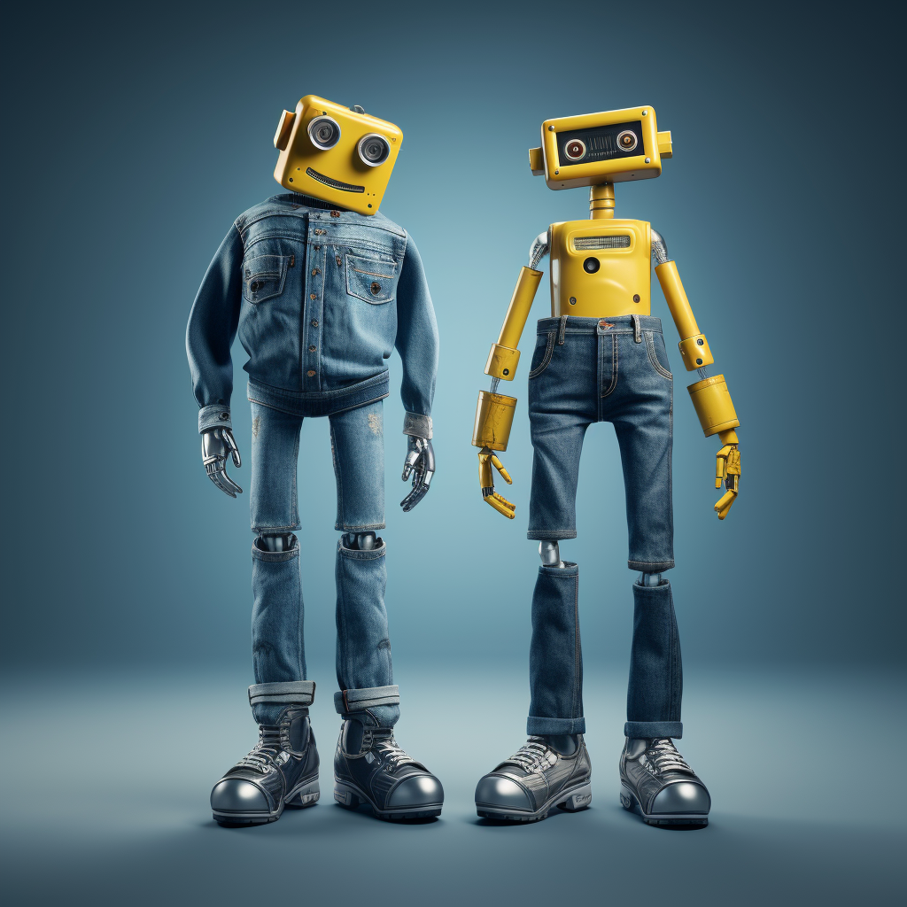 Blue Levis Jeans with Yellow Robot