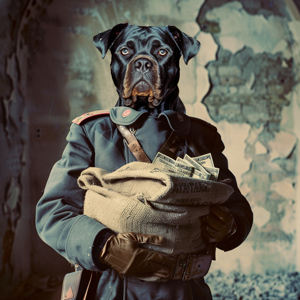 Dog man money ww2 uniform