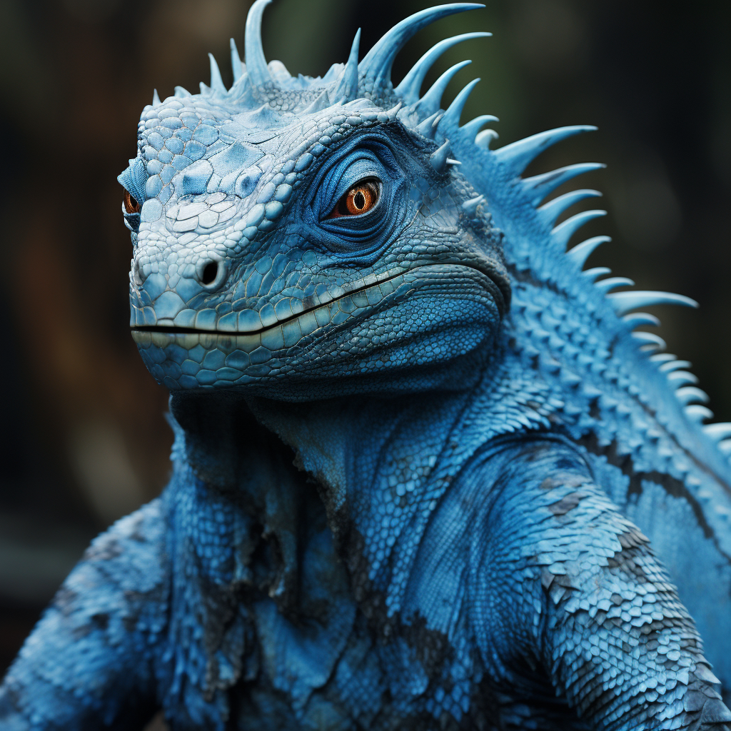 Blue werelizard creature in action