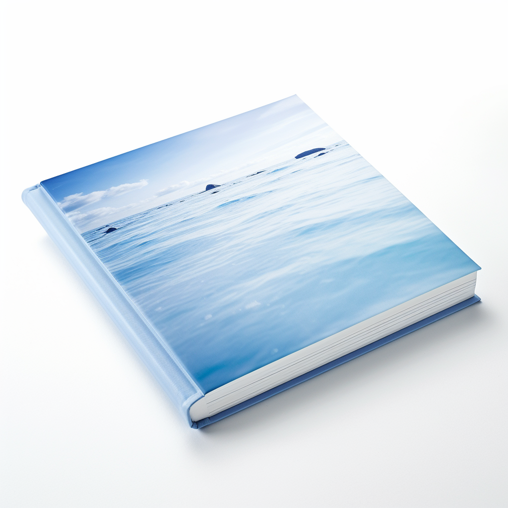 Photo digital book with blue and white design