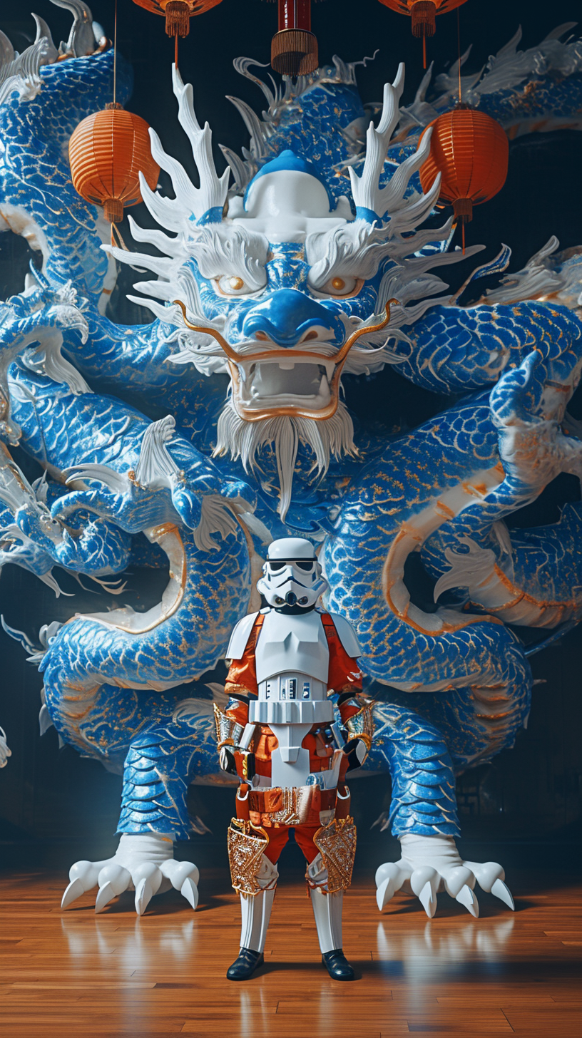 Blue White Porcelain Dragon Storm Trooper Armour