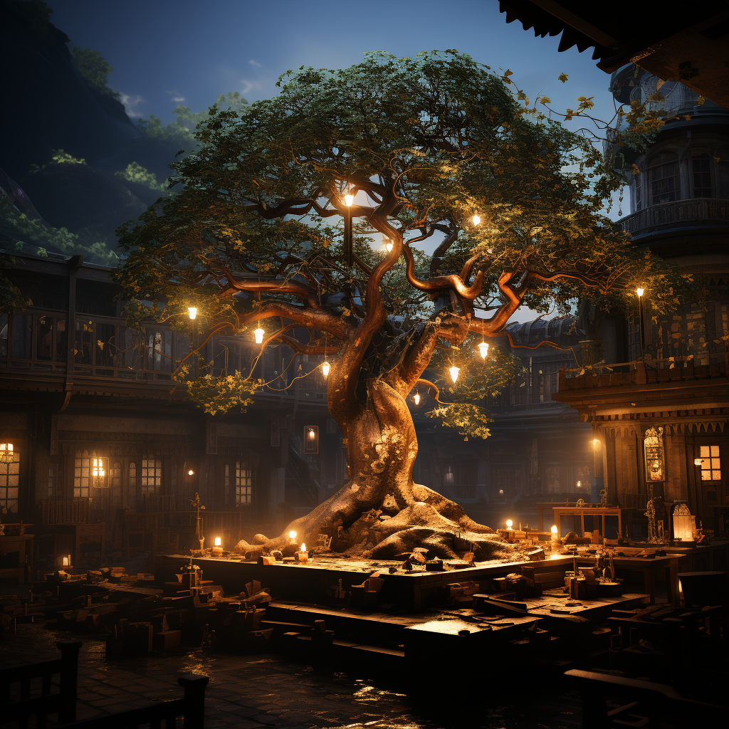 Image of the Bodhi Tree in Nature's Debate Game