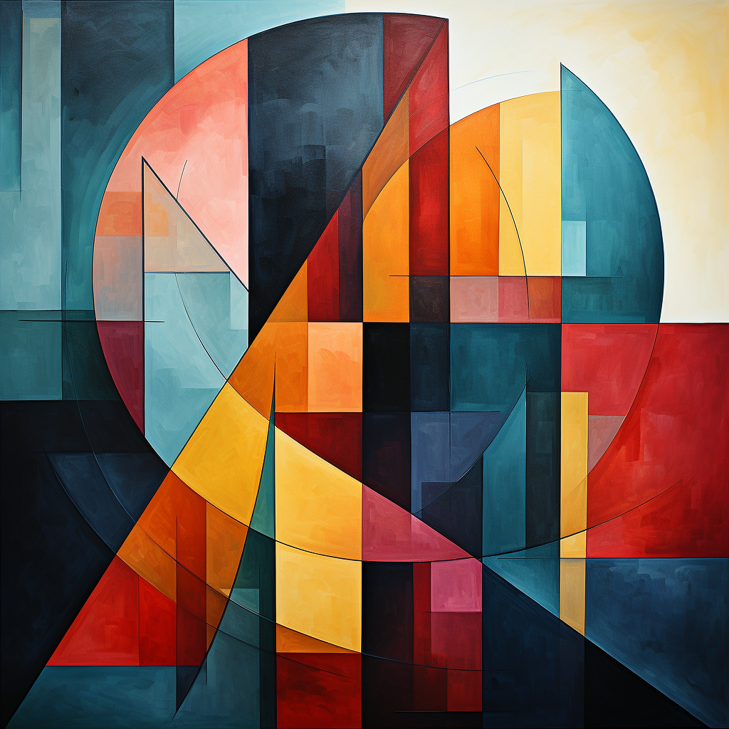 Abstract geometric shapes in bold colors