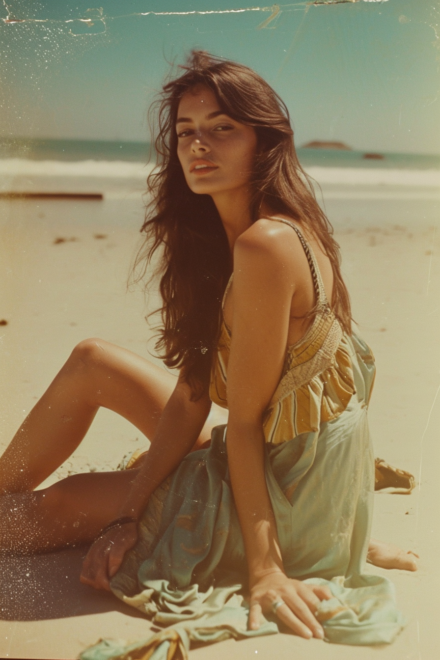 Bond girl on the beach