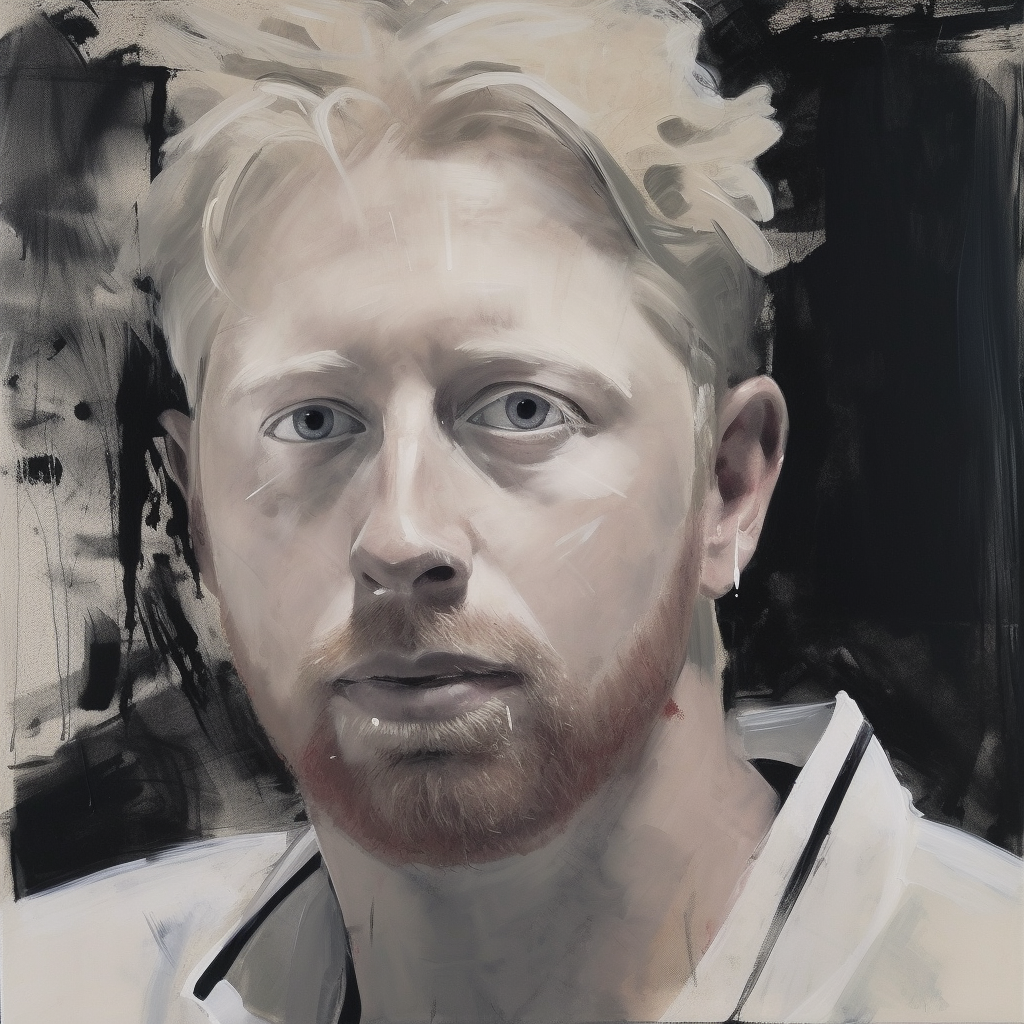 Boris Becker painting by Marlene Dumas