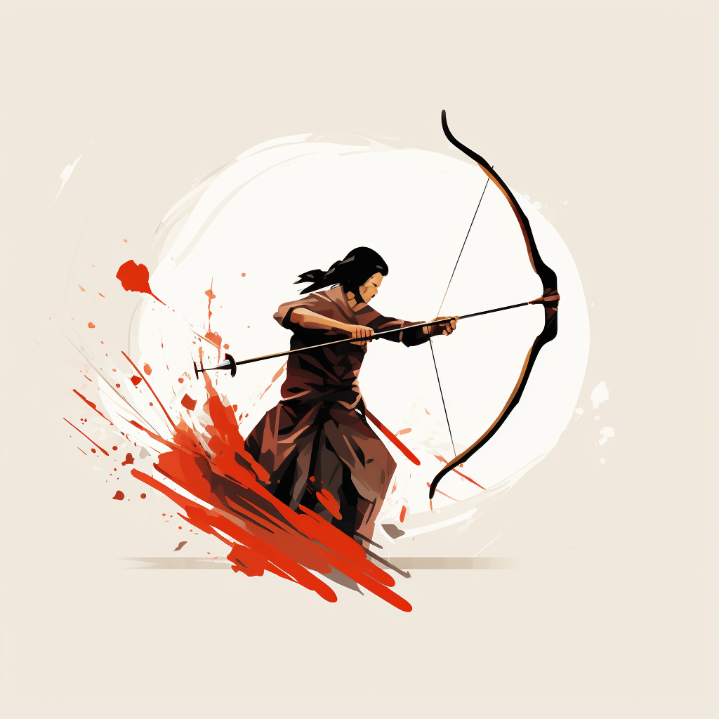 Minimalistic bow archery illustration