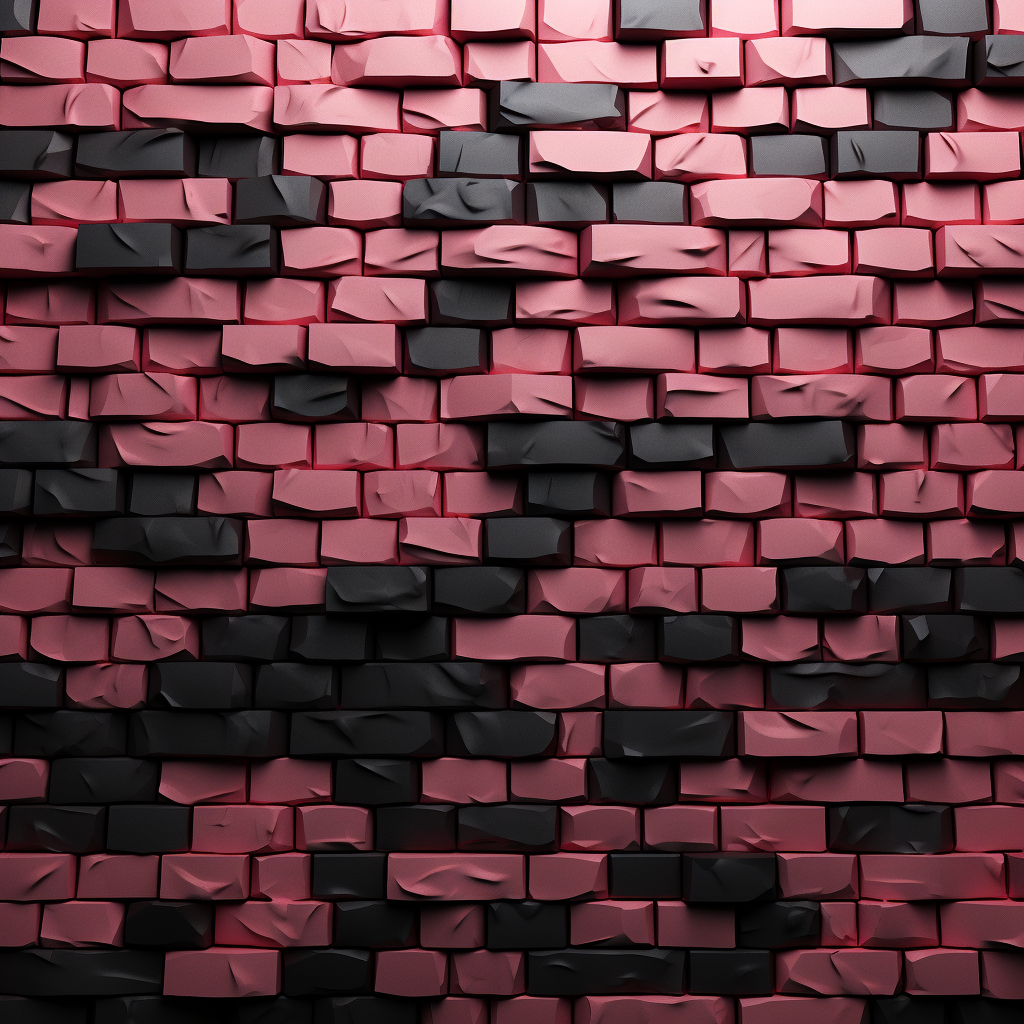 Pink brick wall 3D render
