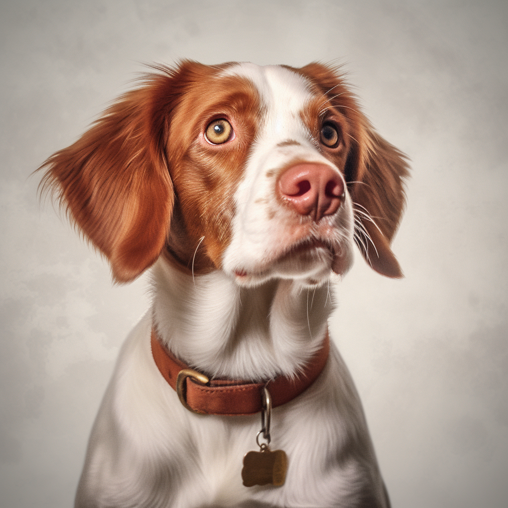 Brittany Spaniel Curious Tilted Head