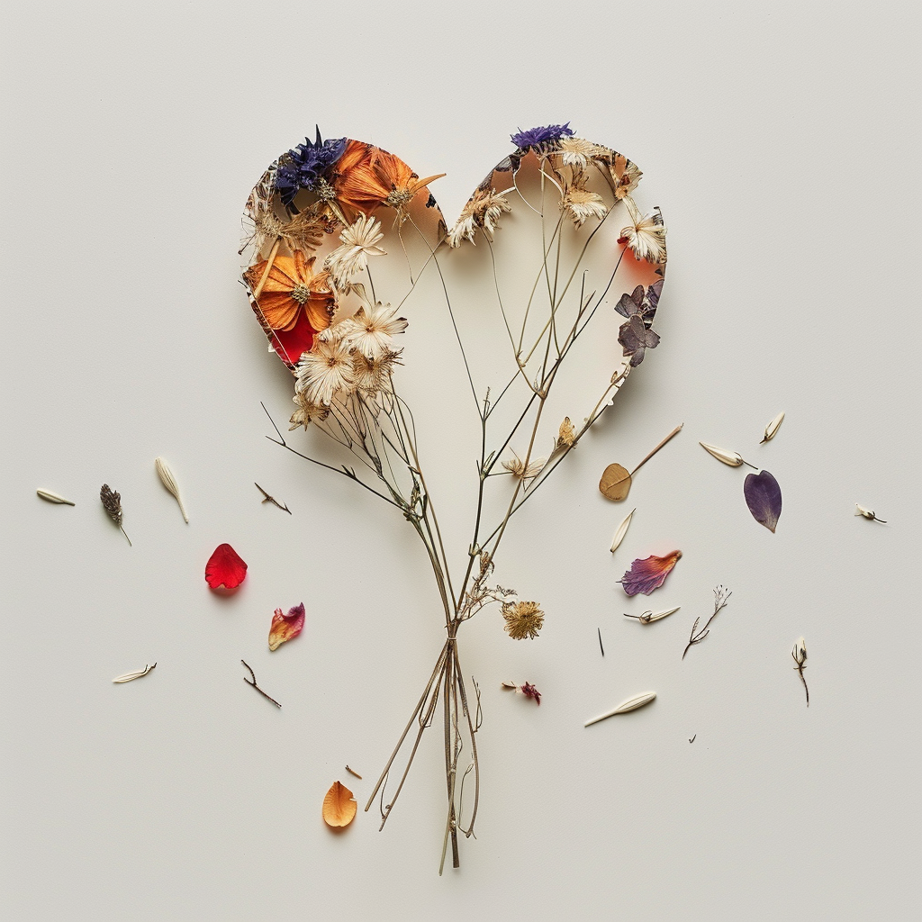 Broken Heart Botanical Pressed Flowers