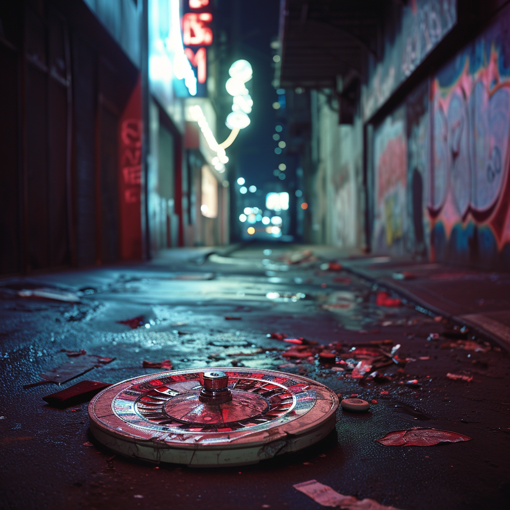 Broken Roulette Wheel in Neonoir Alley