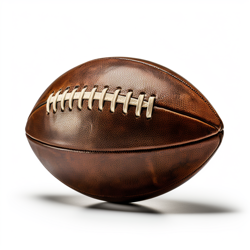 Bronze NFL Football on White Background