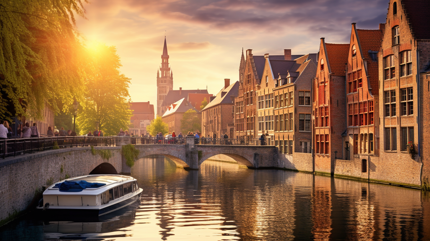 Solitary Figure on Bruges Canals