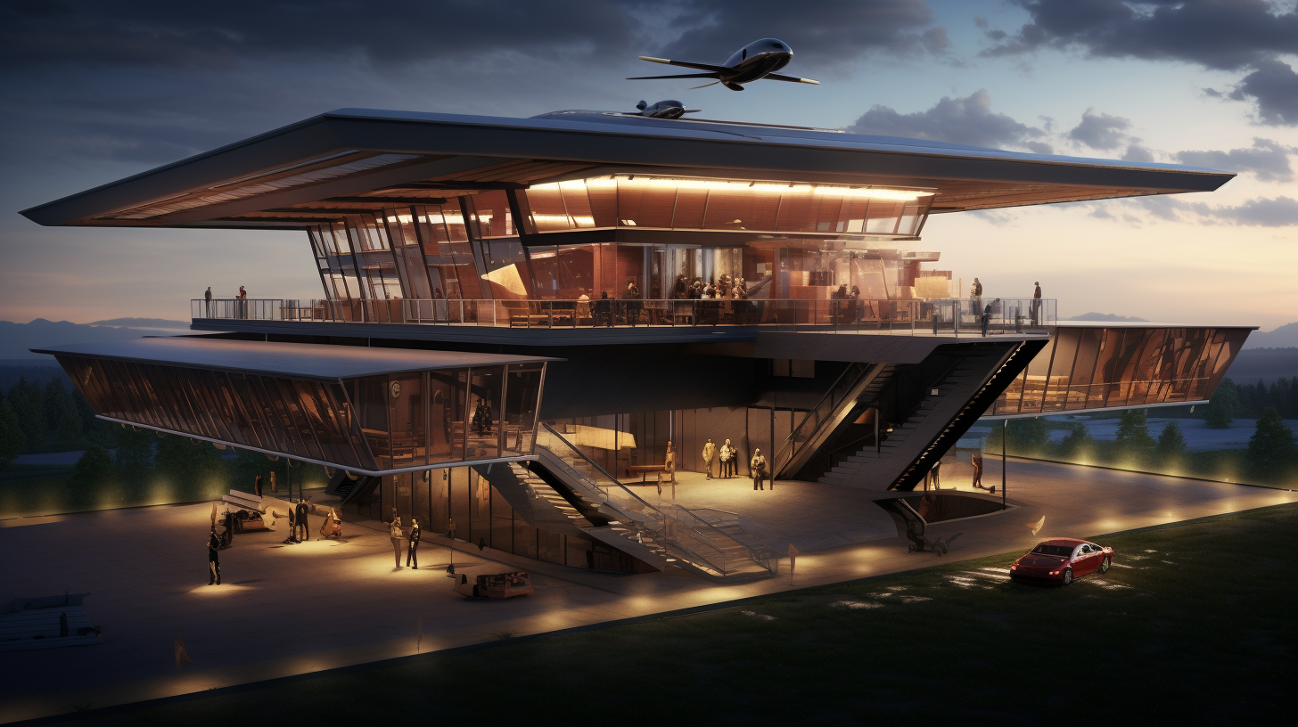 Building-Mounted Vertiport Design Realistic Image