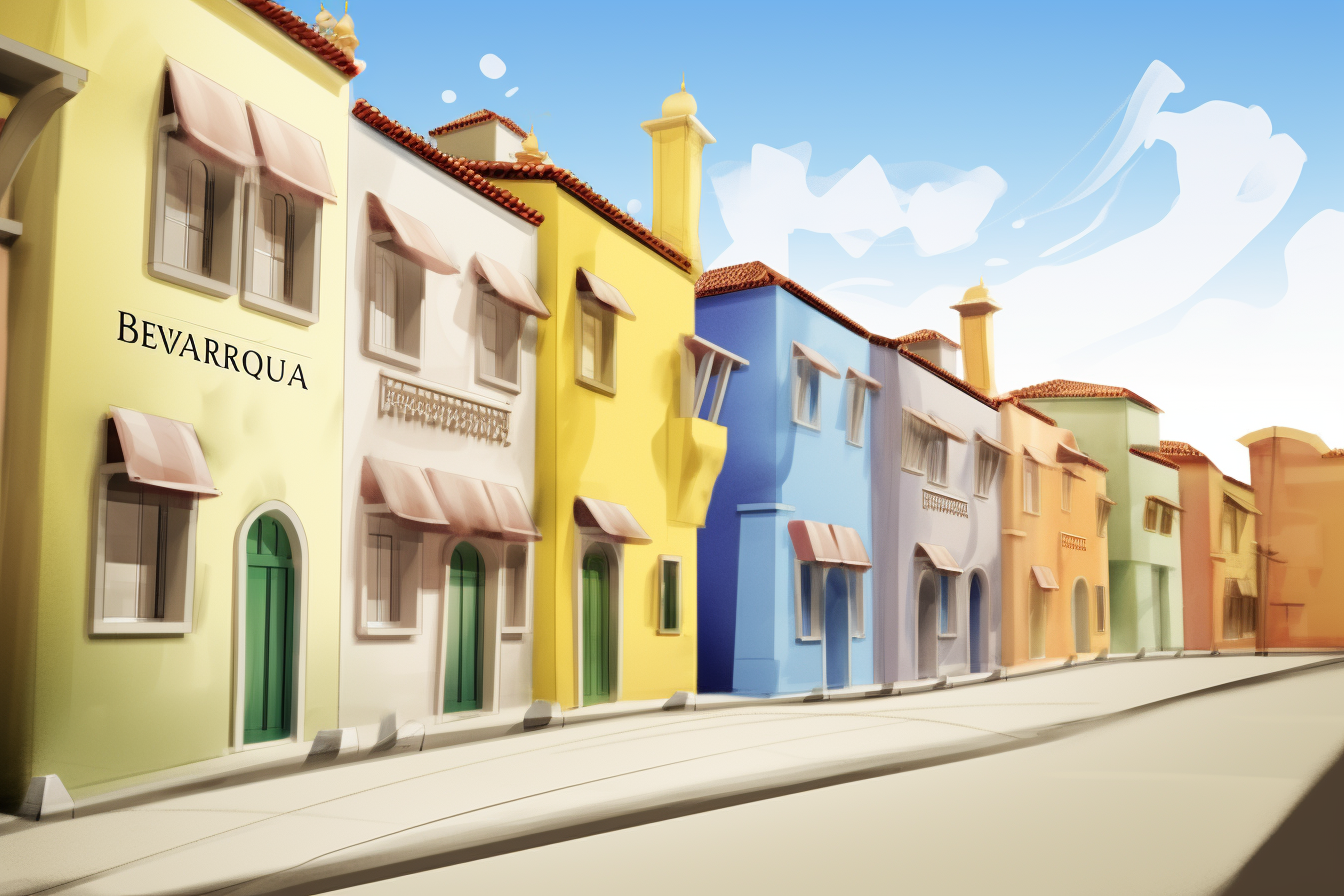 Colorful Burano Street Watercolor Painting