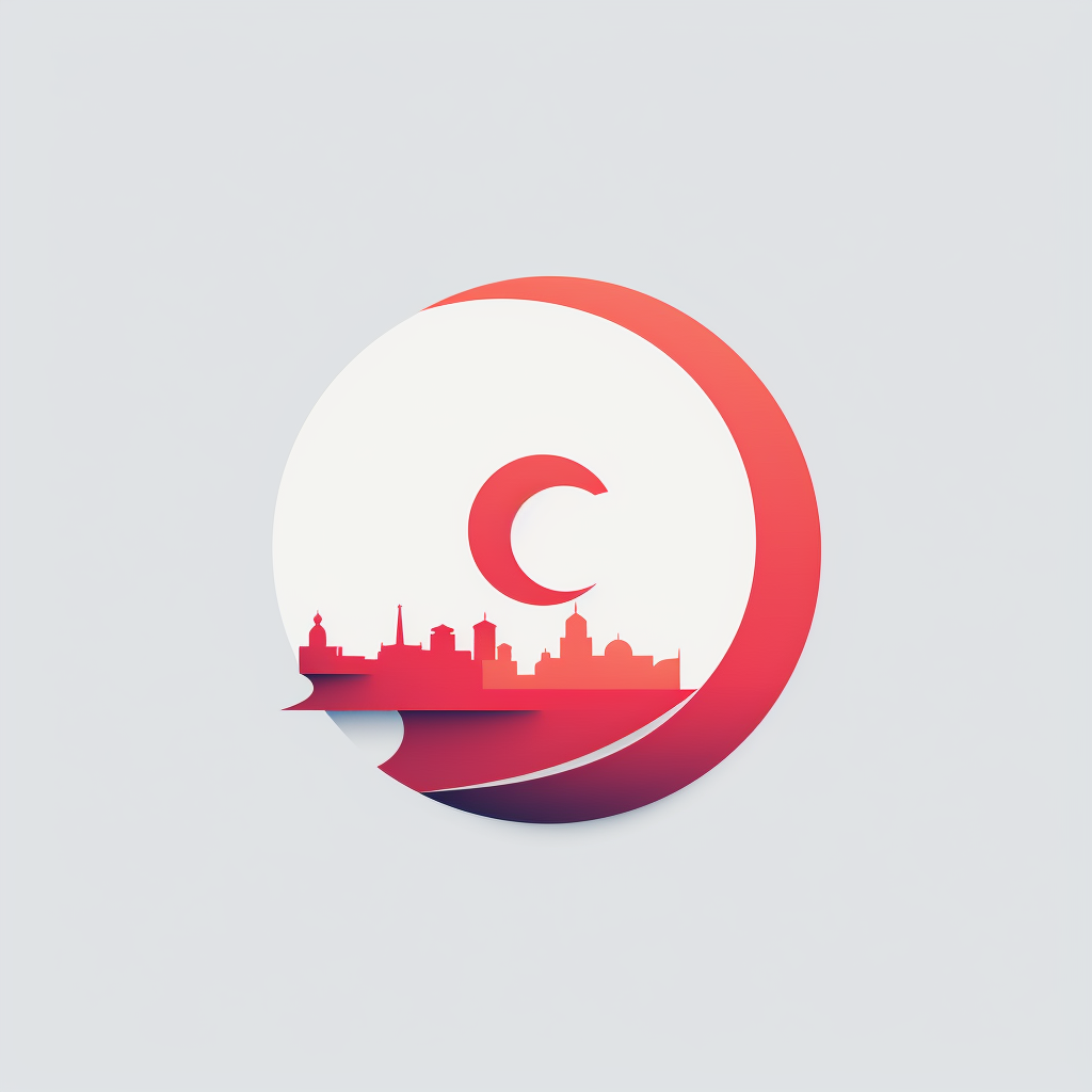 Colorful symbols on minimalistic logo