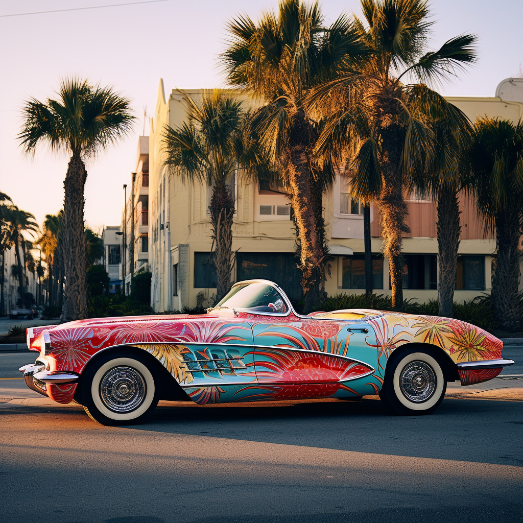 Californian Car in Miami 80s