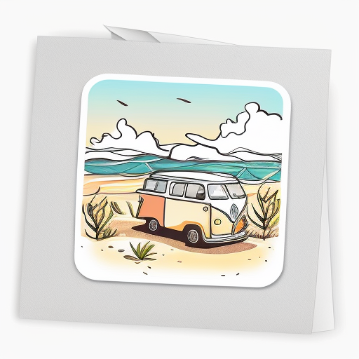 Beautiful campervan at the beach