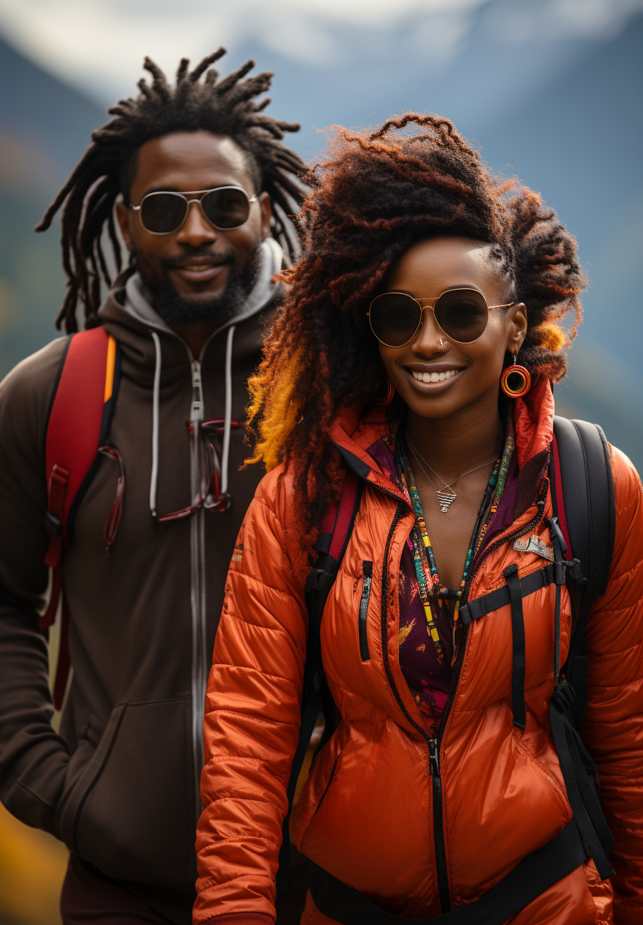 Couple hiking in the Canadian Rockies