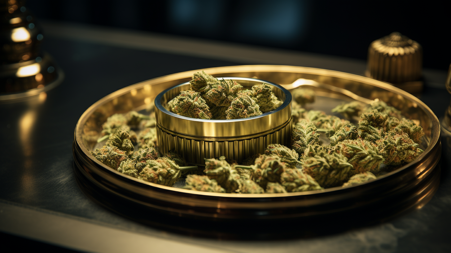 Beautifully Trimmed Cannabis Nug on Tray