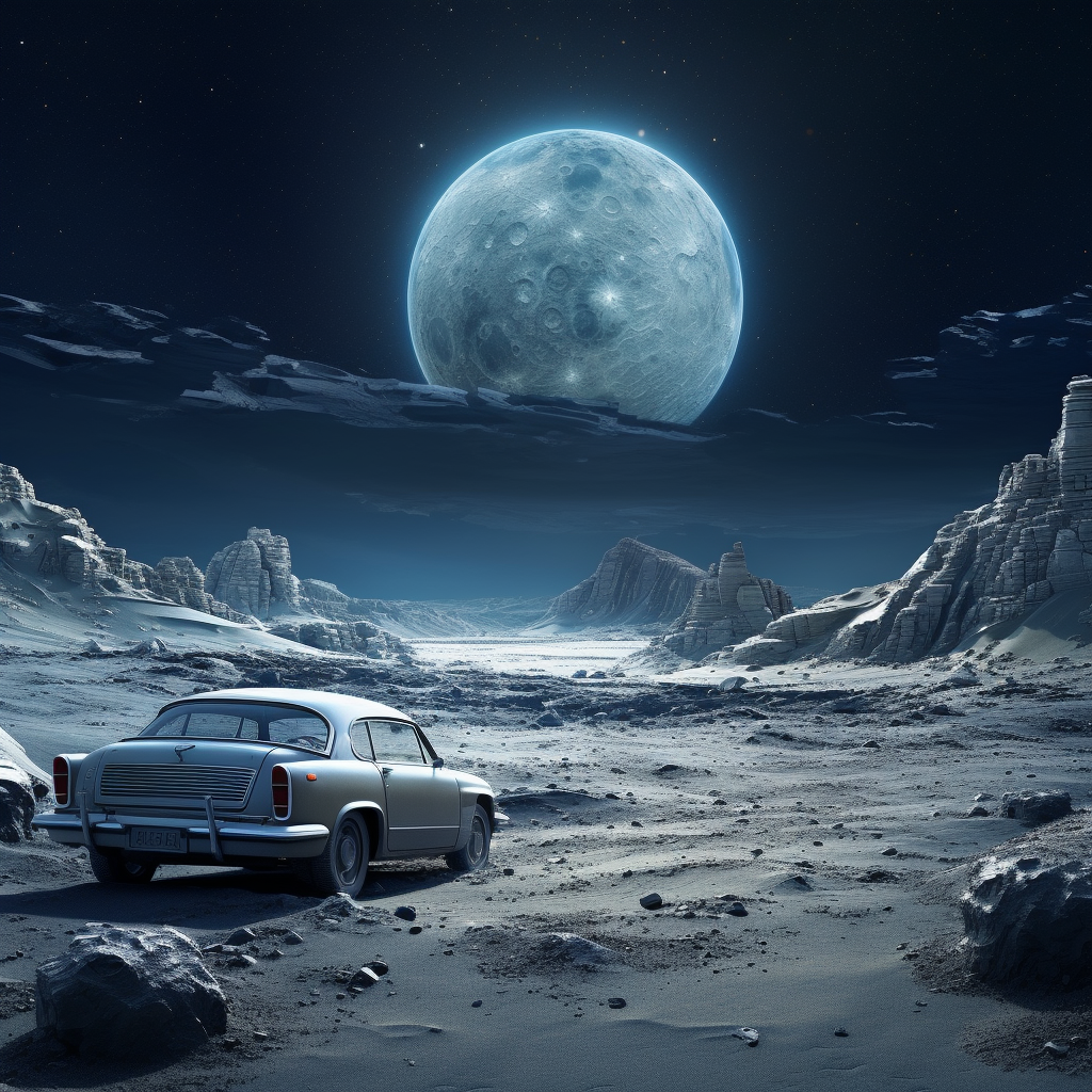 Car on Moon Photo