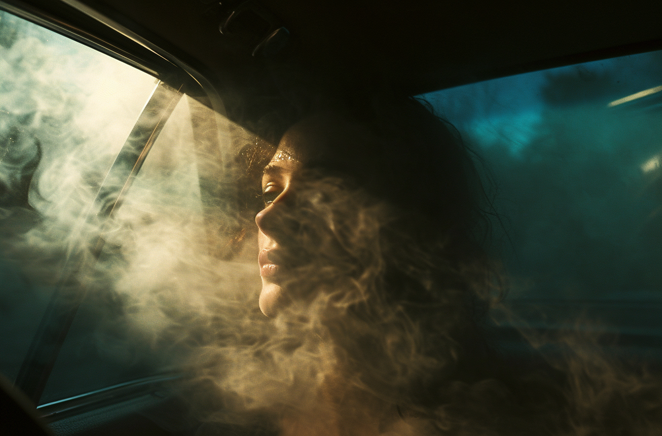 Smoke coming out of car in New York