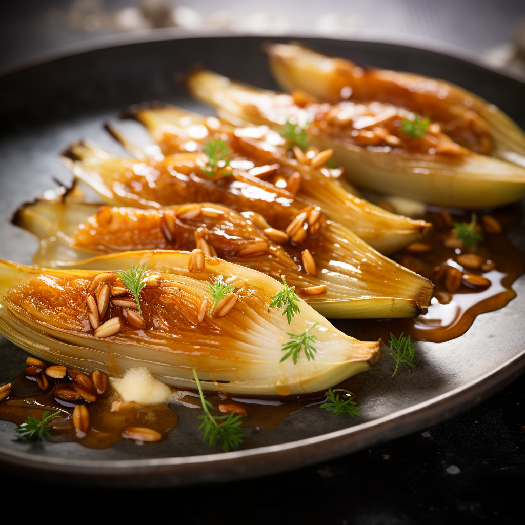 Caramelized Endives with Honey and Orval Cheese