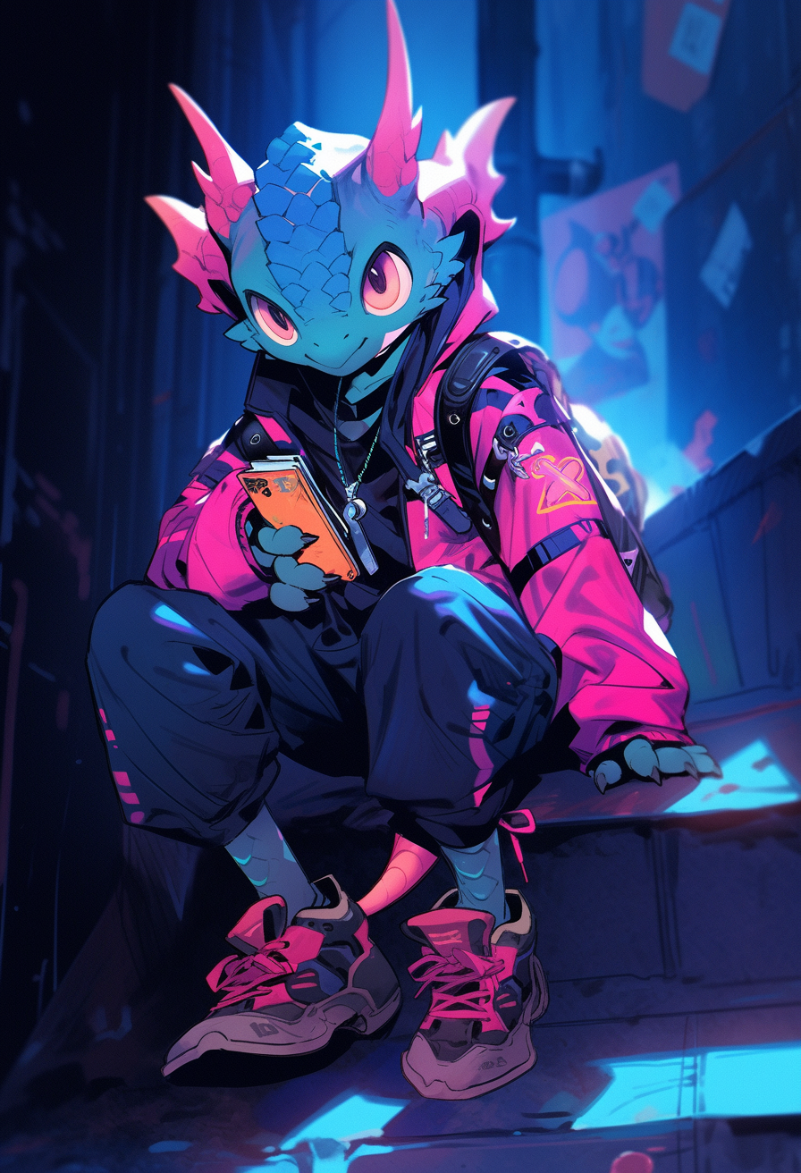 Colorful cartoon boy dragon