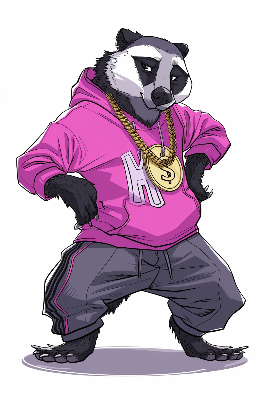 Cartoon Honey Badger Dancing