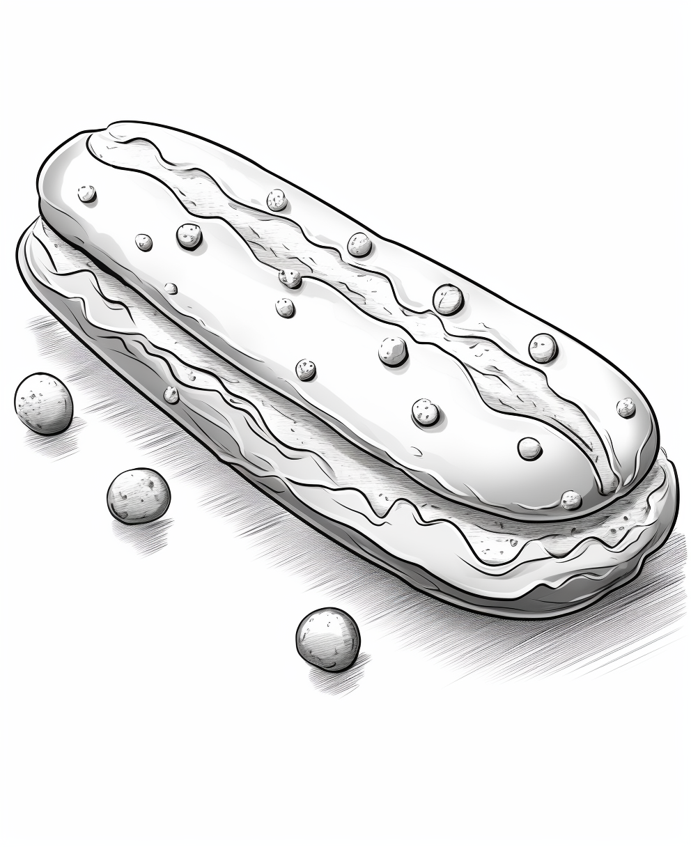 Cartoon style eclair coloring page