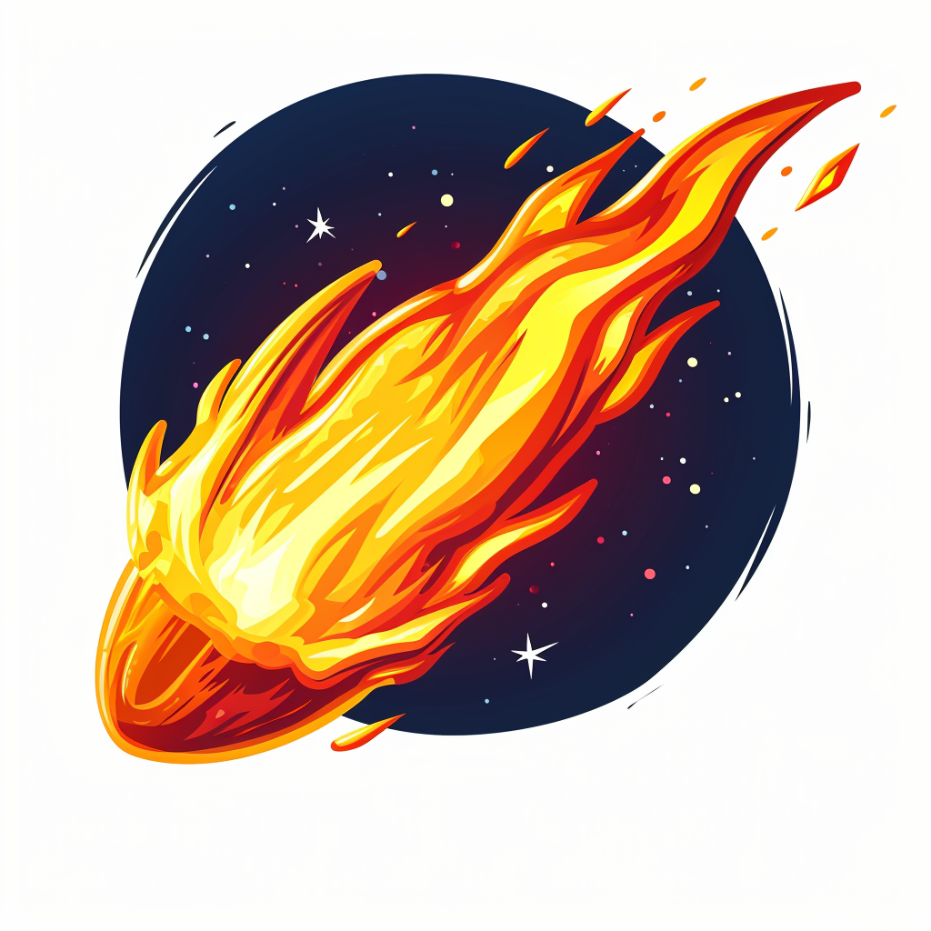 cartoon miniature fireball traveling image