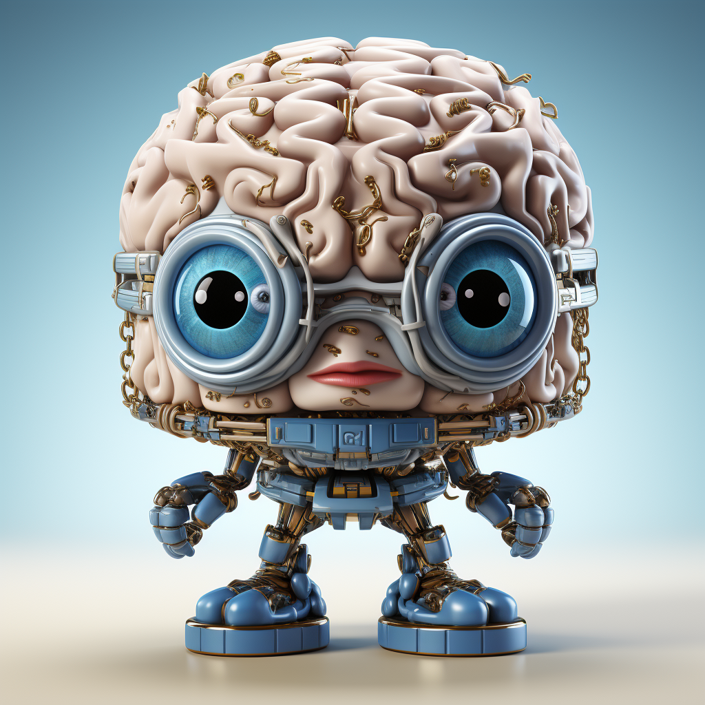 Cartoon brain with chain