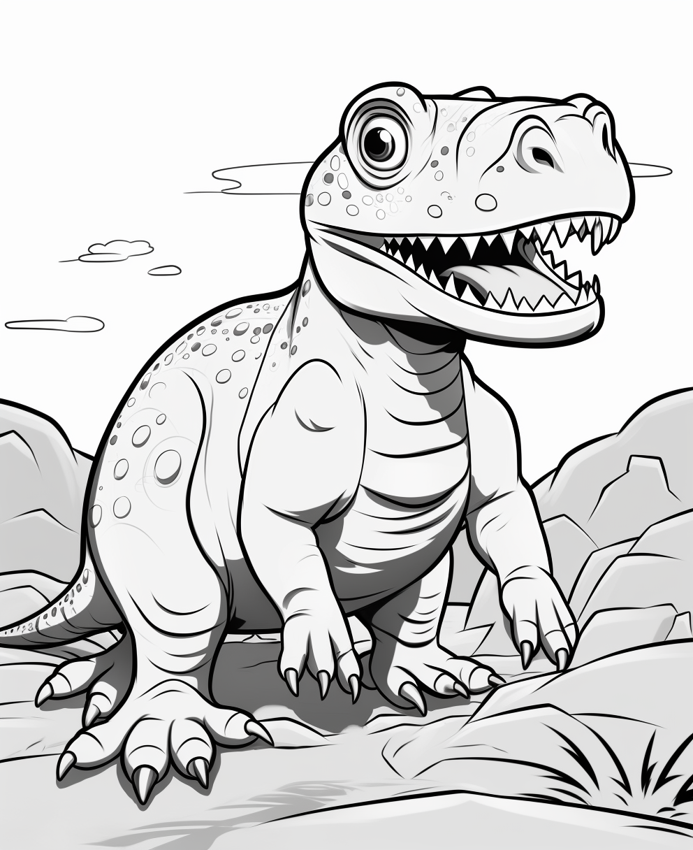 Cute Edmontosaurus cartoon coloring page