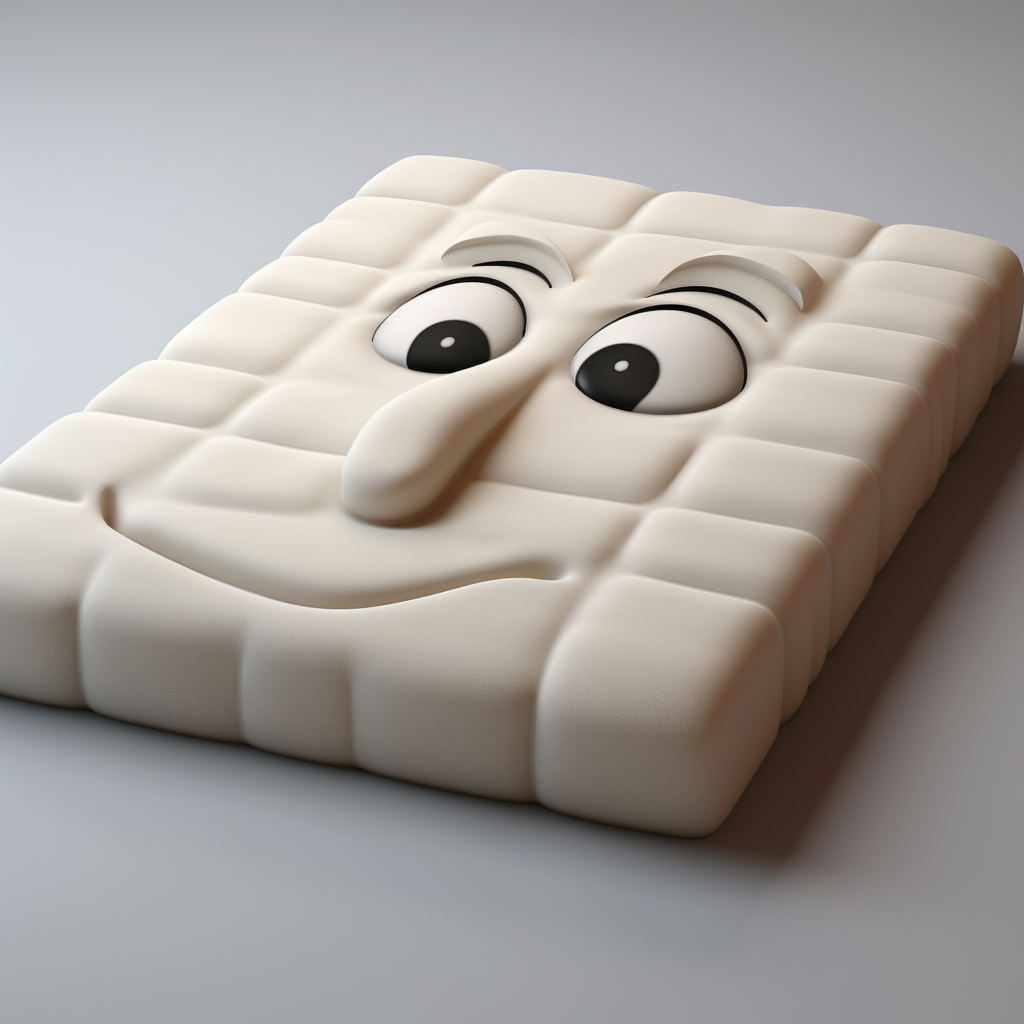 Cute cartoon mattress with a smiling face