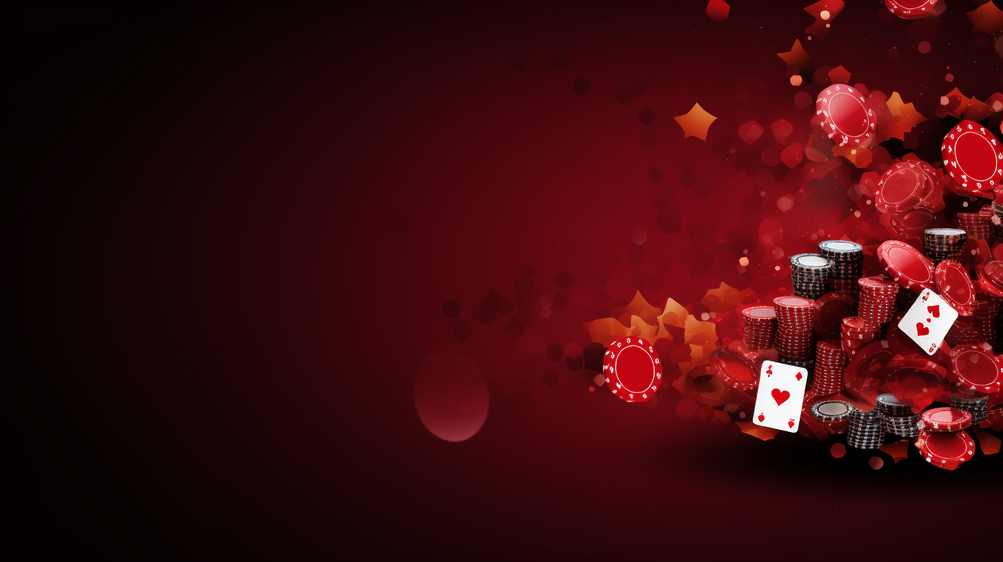 Maroon background with casino elements