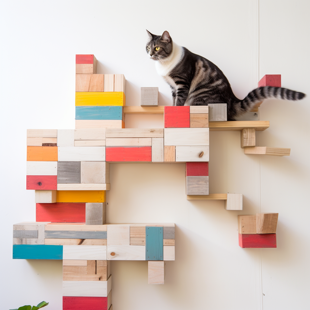 Cat climbing wall system