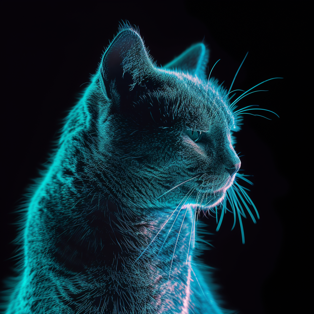 Uranium cat on black background