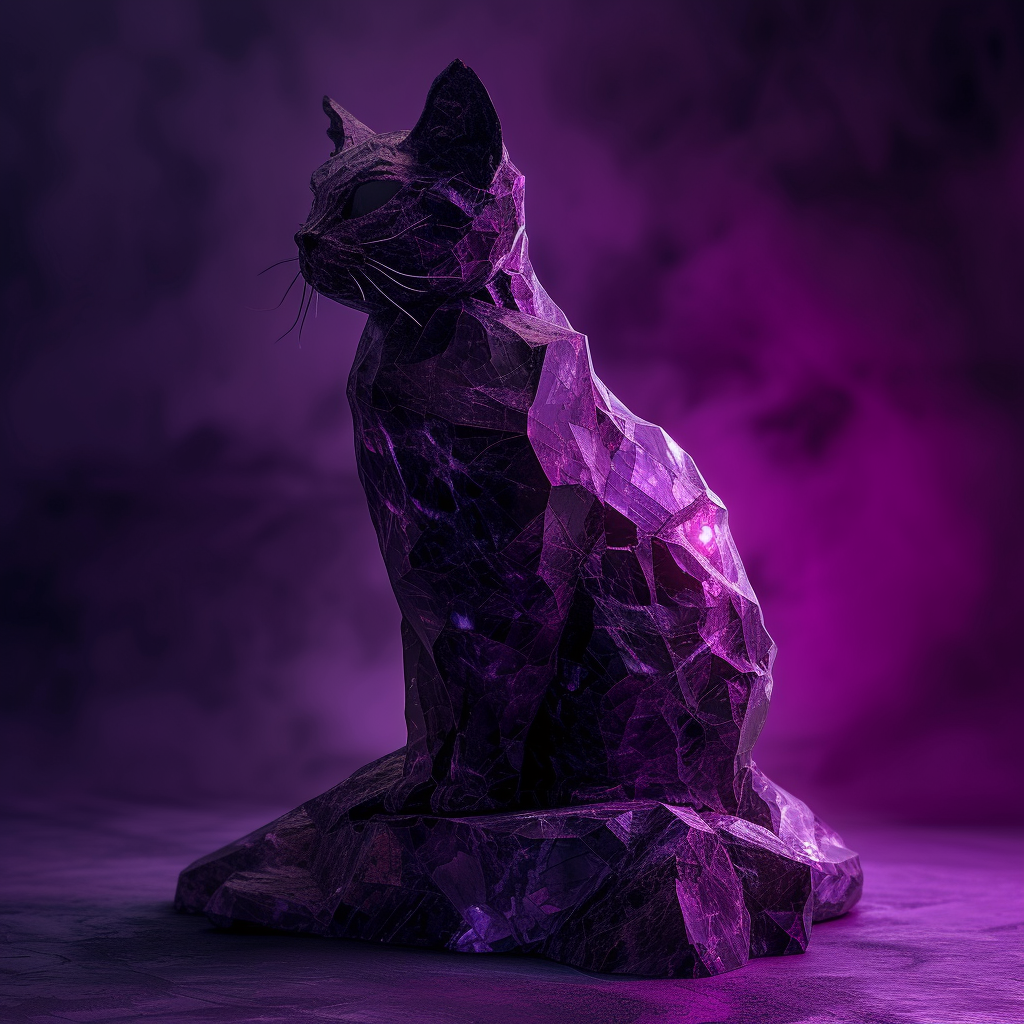 Obsidian cat in 4K resolution