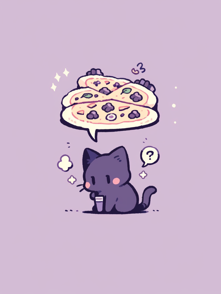 Cat Therapist pondering pizza cravings