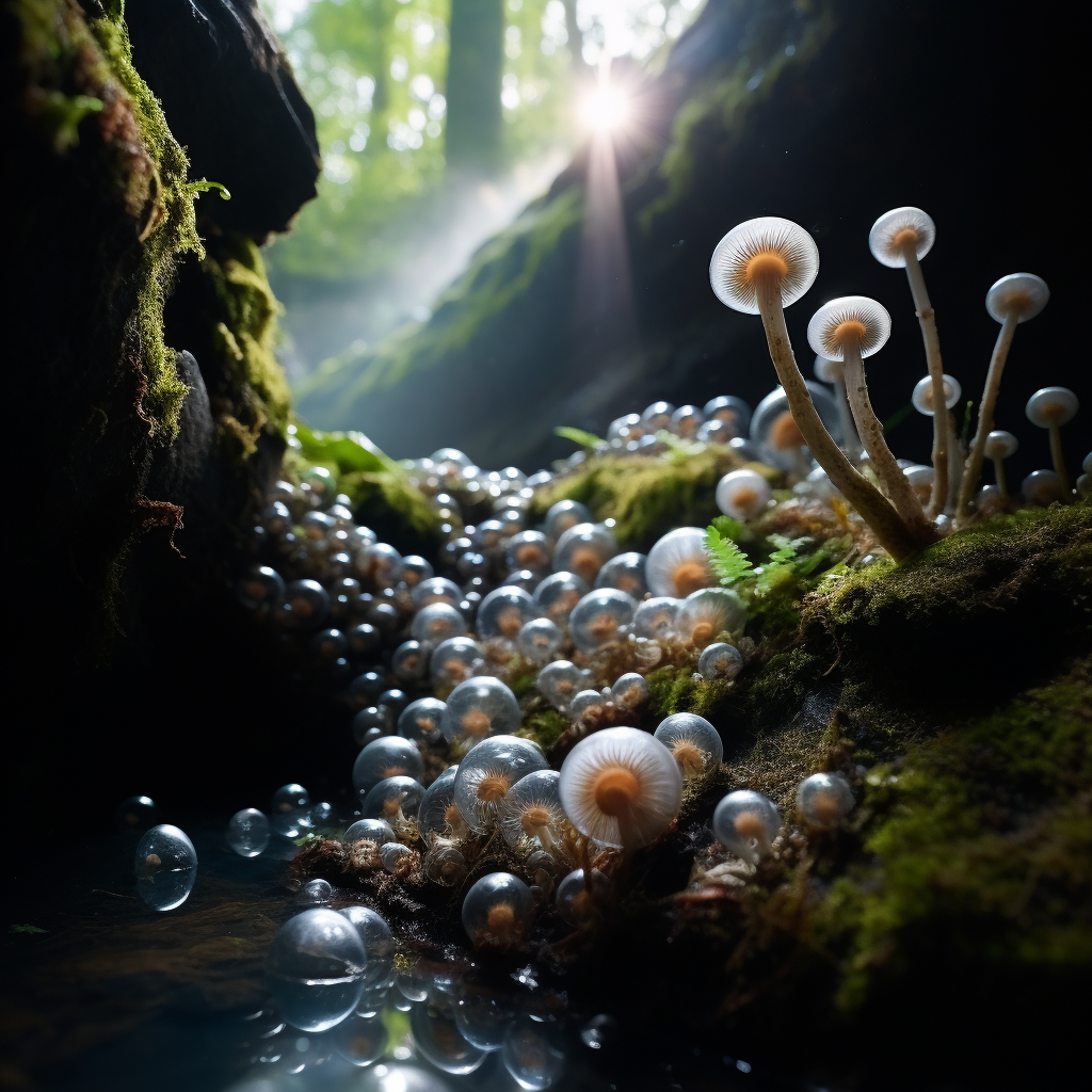 Grey Pearls Spiral in Cave