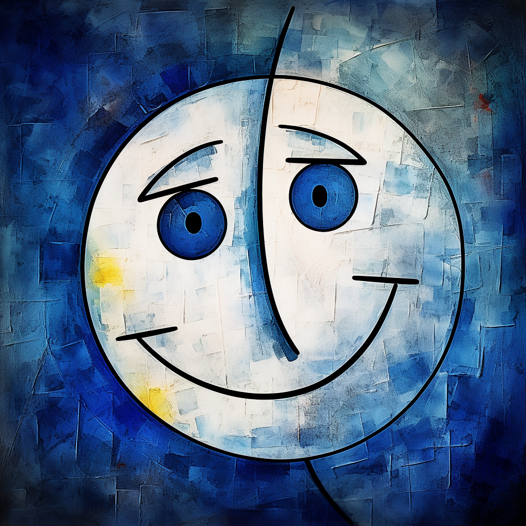 Marc Chagall-inspired smiley art icon