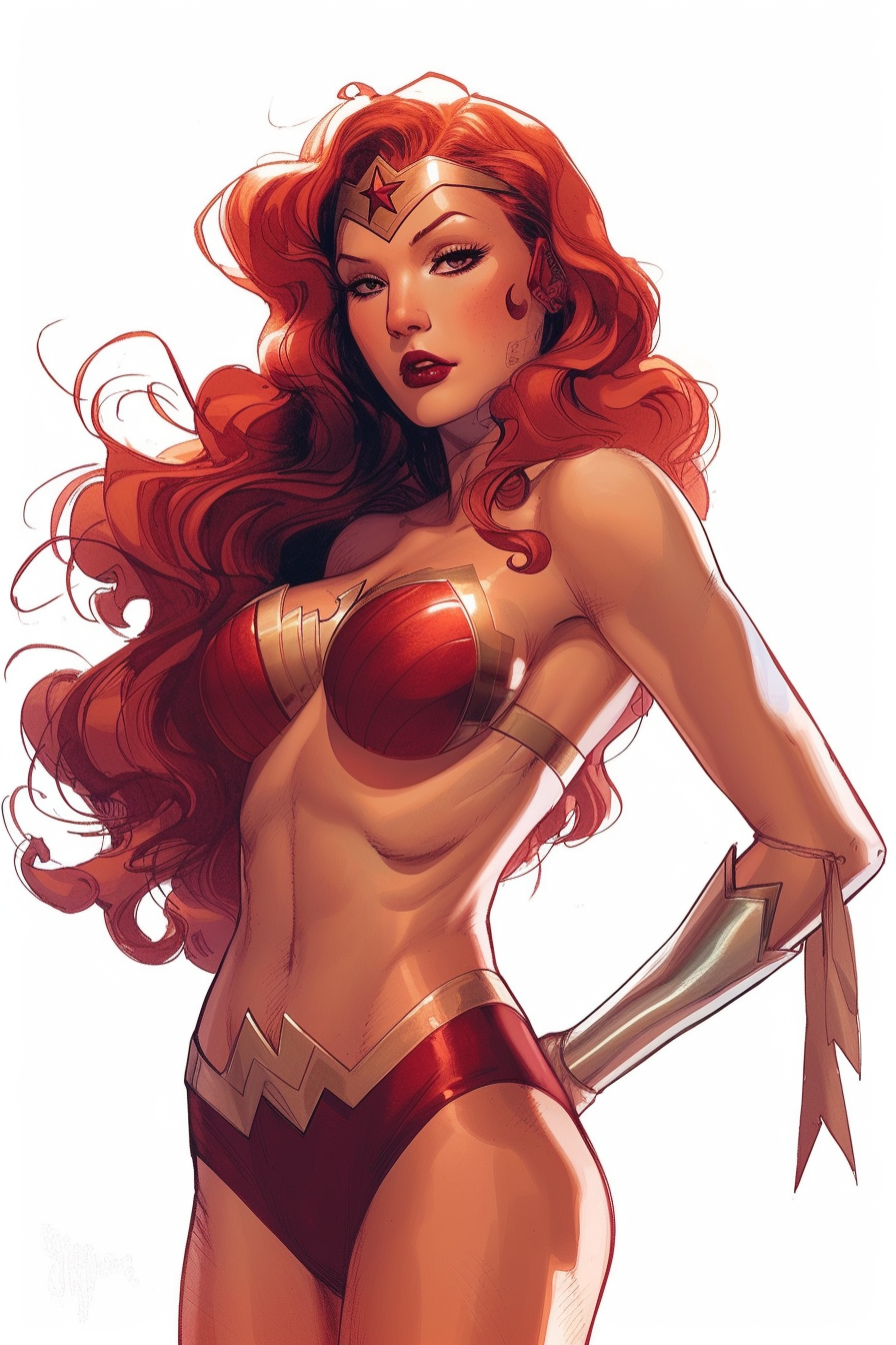 Magic the Gathering Redhead Wonder Woman Pose