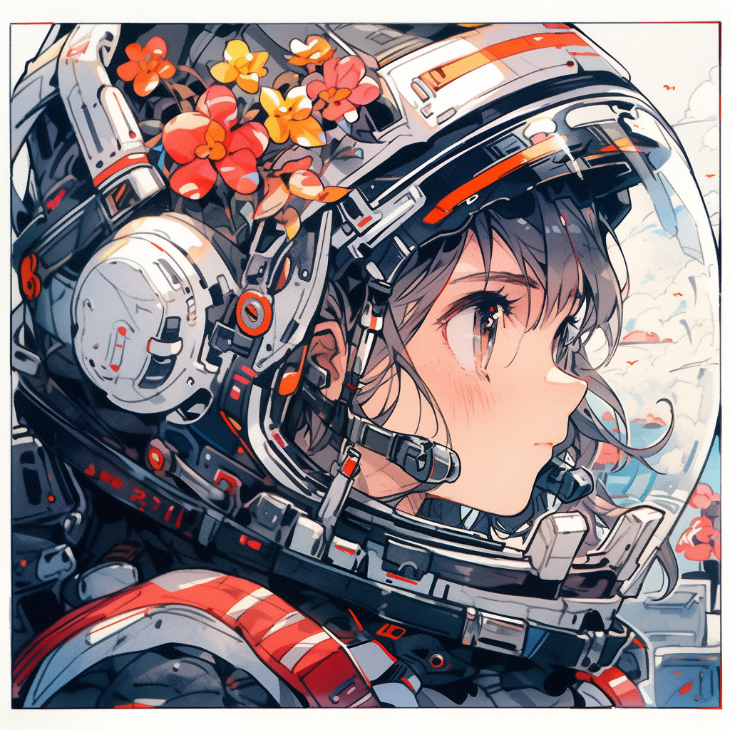 Detailed character in space suit illustration