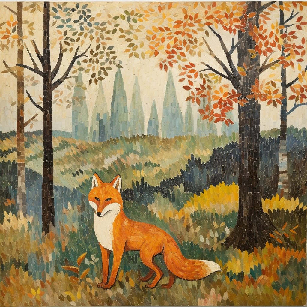 Beautiful landscape with fox