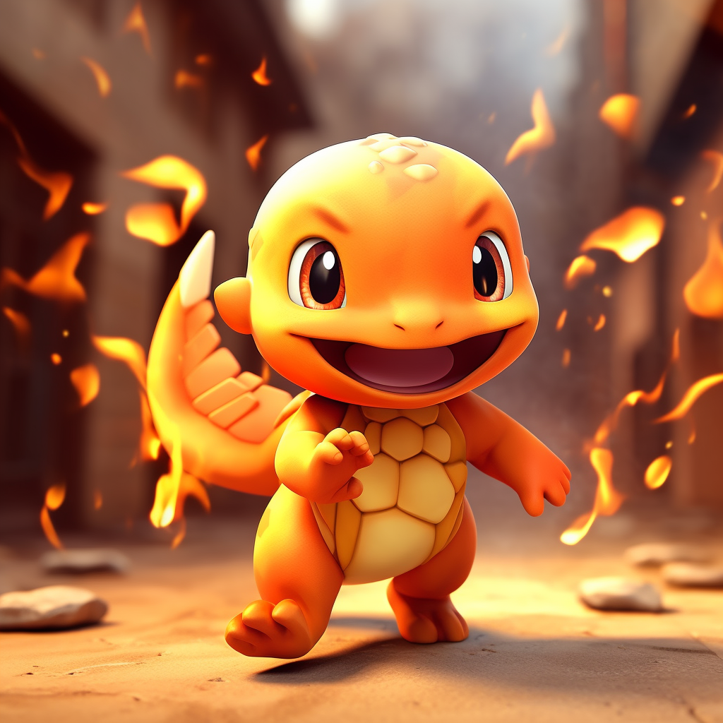 Charmander running from the side