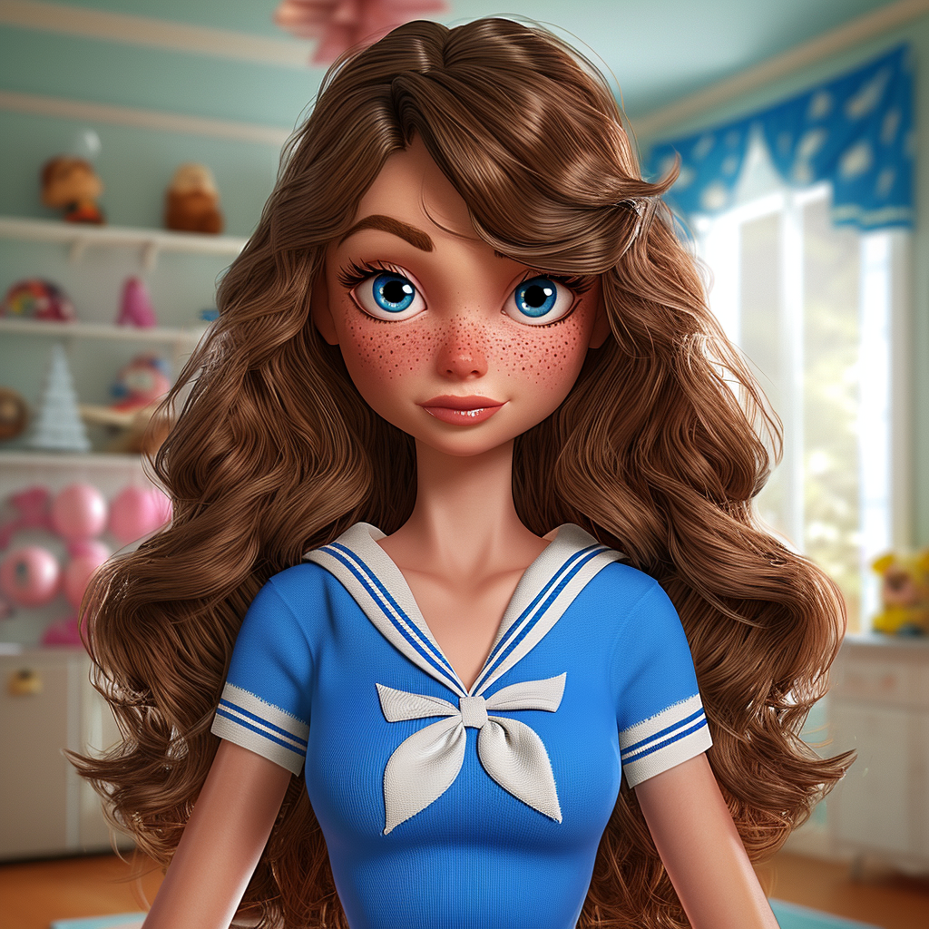 Cartoon Cheerleader in Heroes TV Show Room