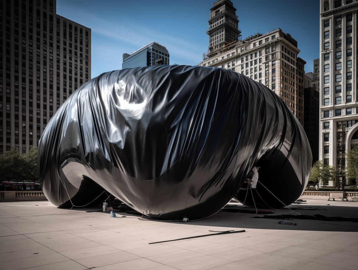 Chicago Bean Wrapped in Black Tape