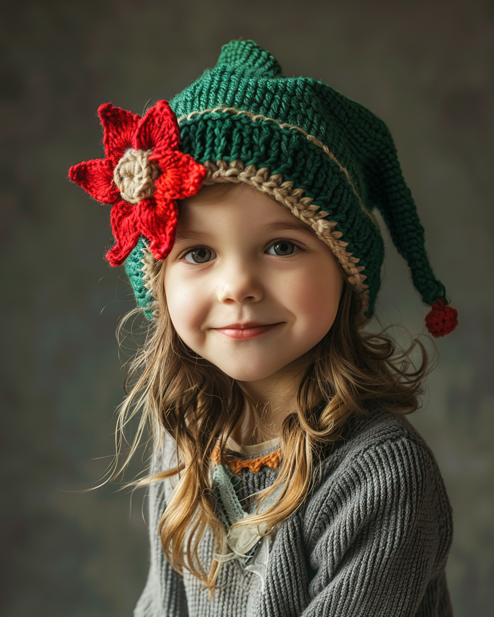 Child elf hat crochet photo