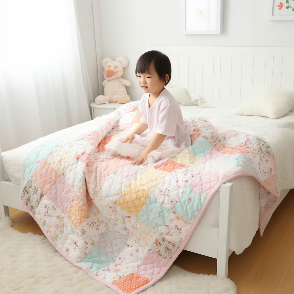 Child with Gauze Quilt